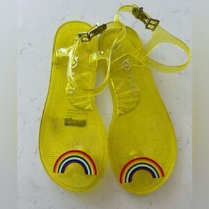 Katy Perry Womens Sandals Shoes Geli Rainbow Glitter Jelly Summer Pride yellow 5